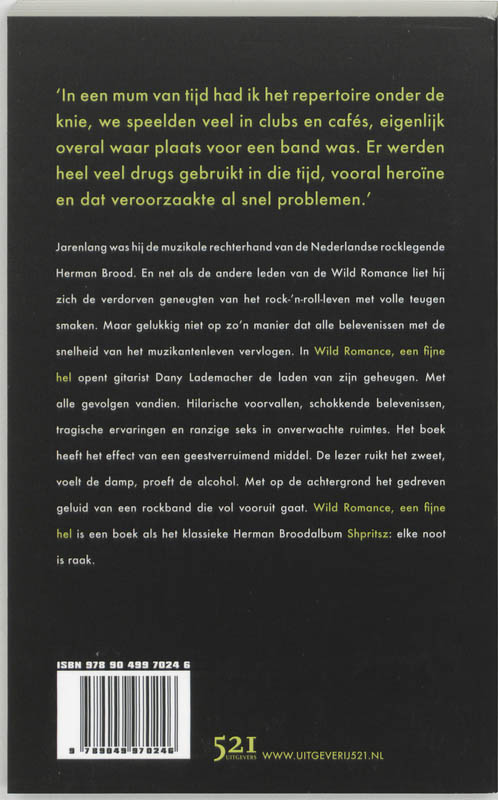 Achterkant van Wild Romance