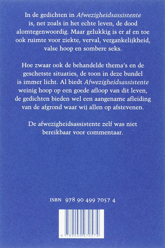 Achterkant van Afwezigheidsassistente