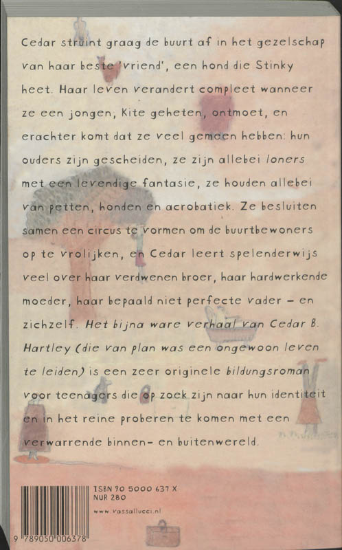 Achterkant van Het beetje ware verhaal van Cedar B. Hartley