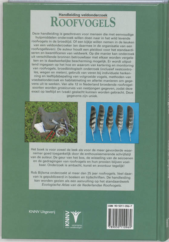 Achterkant van Handleiding veldonderzoek roofvogels