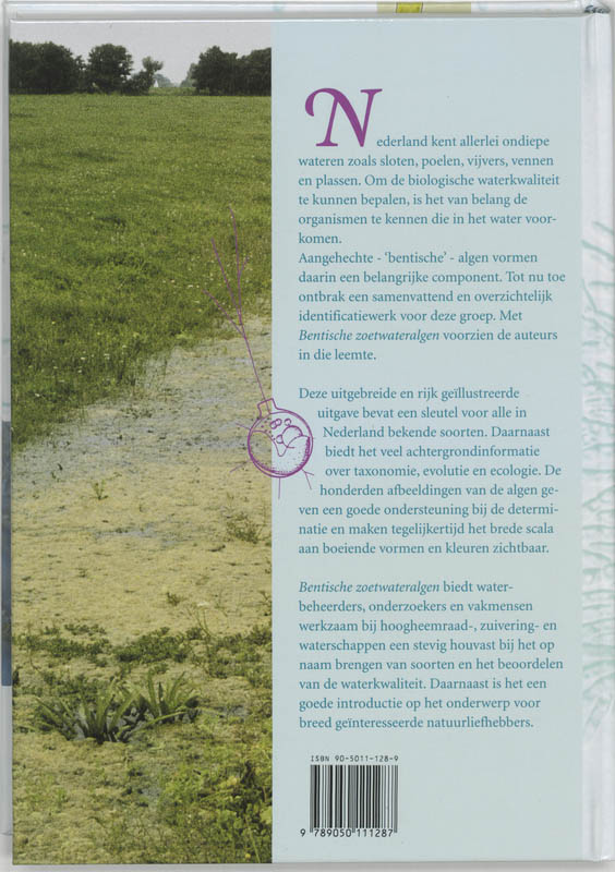 Achterkant van Bentische zoetwateralgen in Nederland