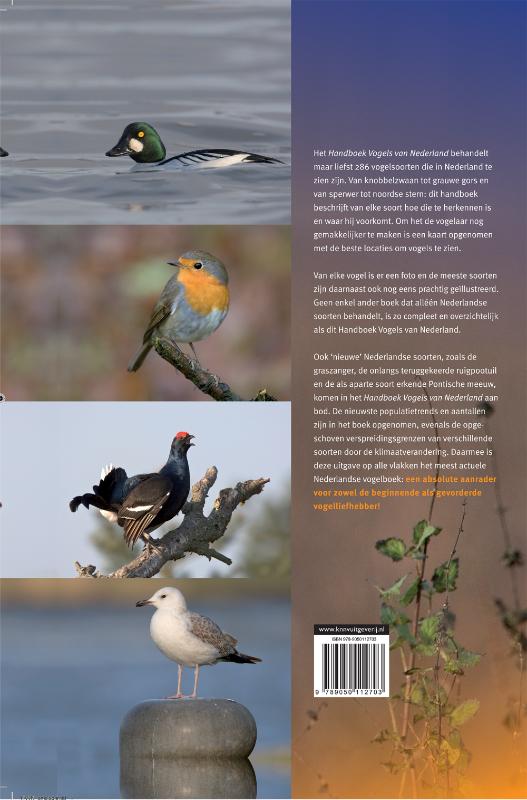 Achterkant van Handboek vogels van Nederland