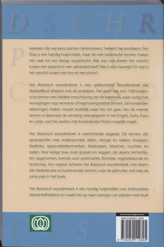 Achterkant van Botanisch woordenboek