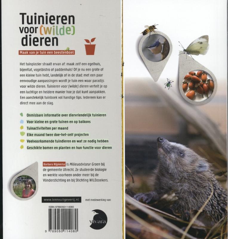 Achterkant van Tuinieren voor (wilde) dieren
