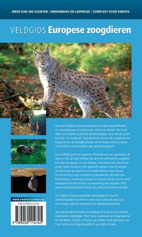 Achterkant van Veldgids Europese zoogdieren