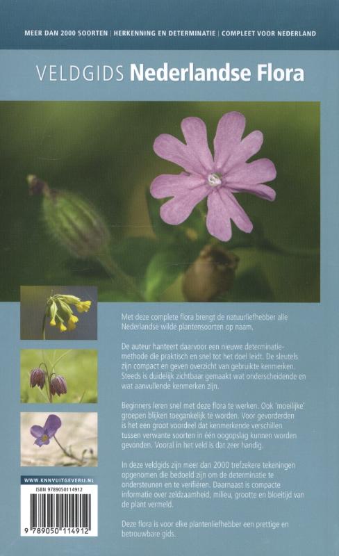 Achterkant van Veldgids Nederlandse flora