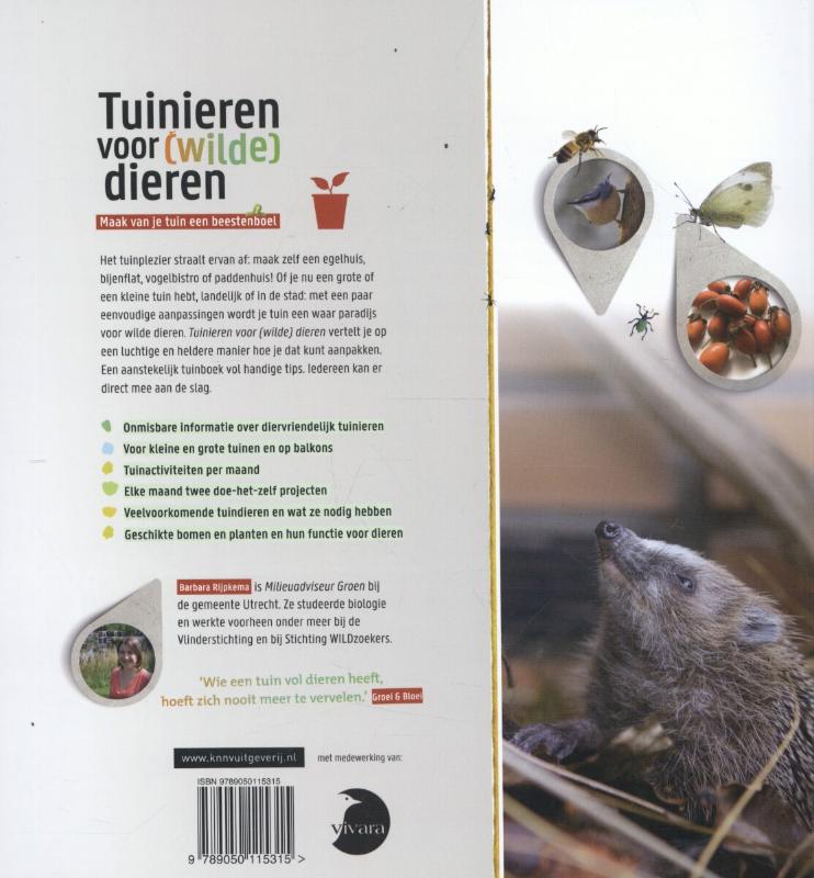 Achterkant van Tuinieren voor [wilde] dieren