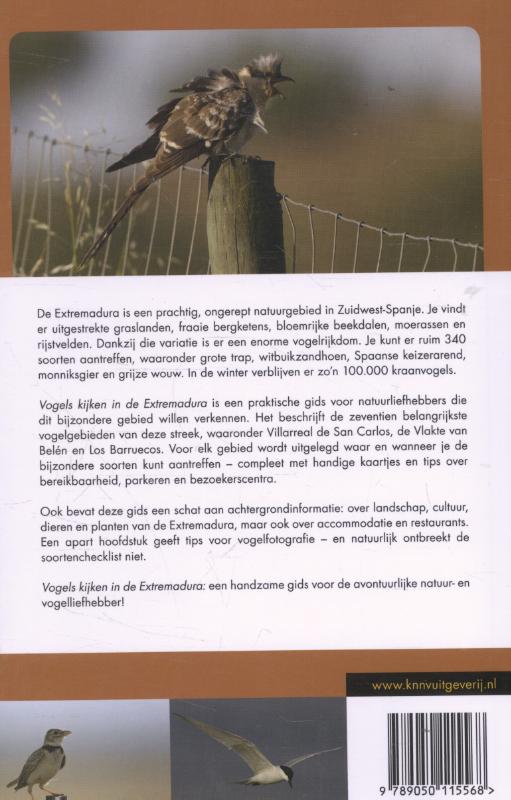 Achterkant van Vogels kijken in de Extremadura