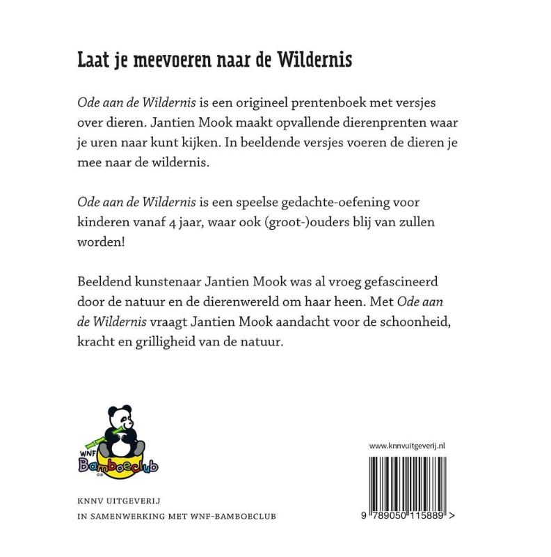 Achterkant van Ode aan de wildernis
