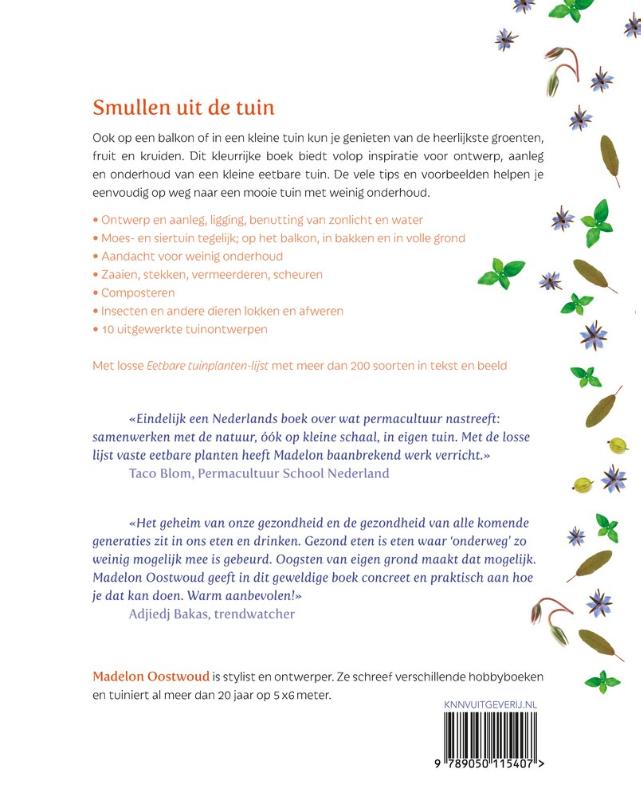 Achterkant van Een kleine eetbare tuin met vaste planten
