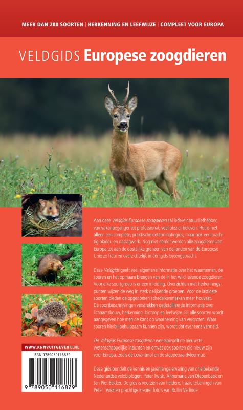 Achterkant van Veldgids Europese zoogdieren