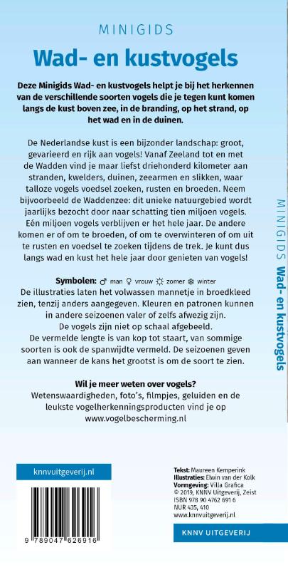 Achterkant van Minigids Wad- en kustvogels