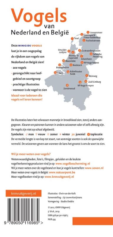 Achterkant van Minigids Vogels van Nederland en België