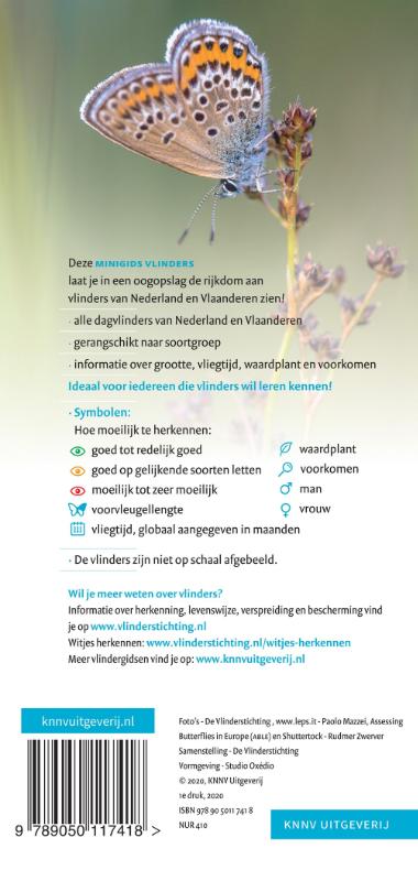 Achterkant van Set Minigids Vlinders