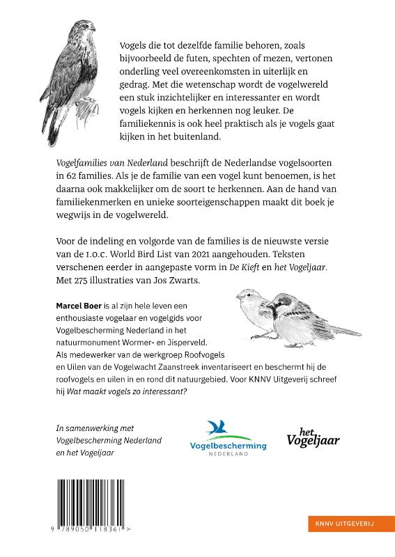 Achterkant van Vogelfamilies van Nederland