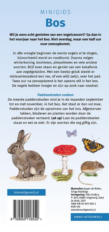 Achterkant van Minigids Bos set