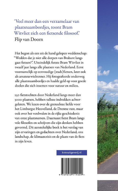 Achterkant van Bram fietst