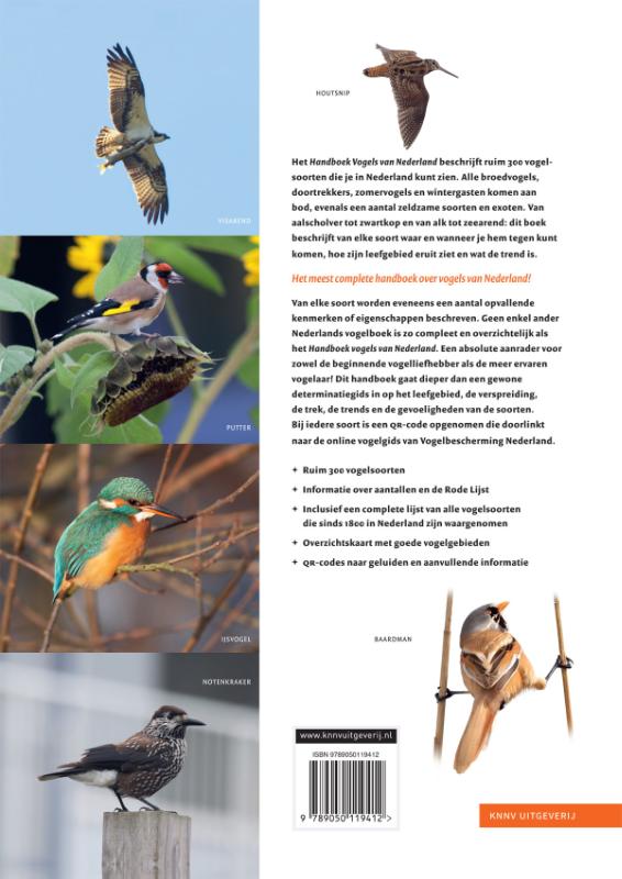 Achterkant van Handboek Vogels van Nederland