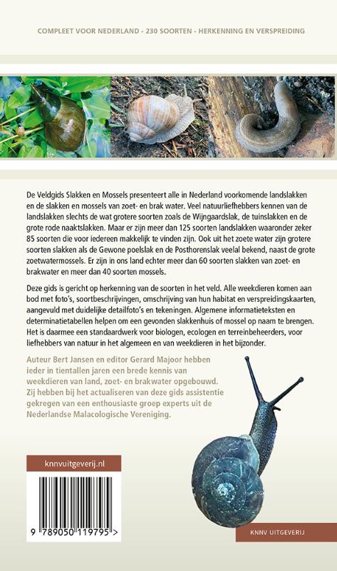 Achterkant van Veldgids Land- en zoetwatermollusken