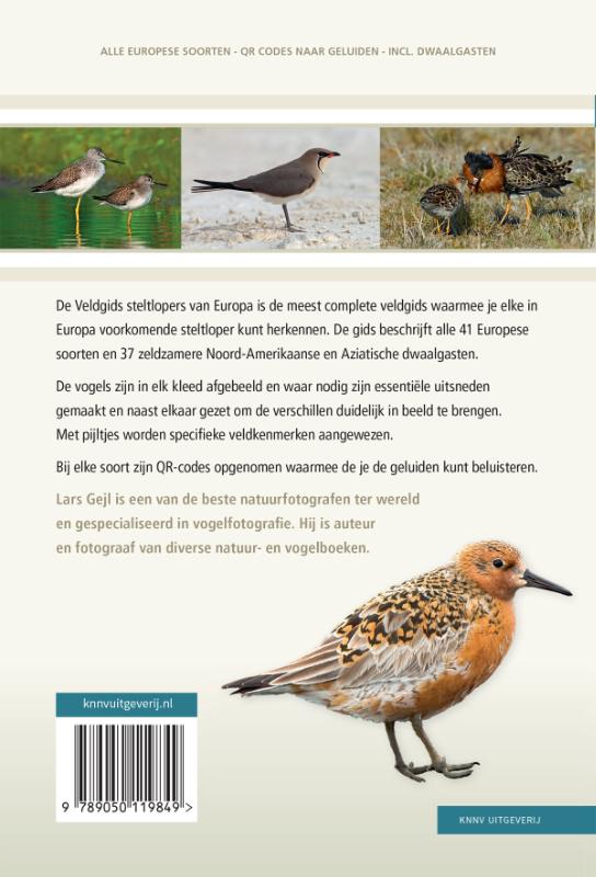Achterkant van Veldgids Steltlopers van Europa