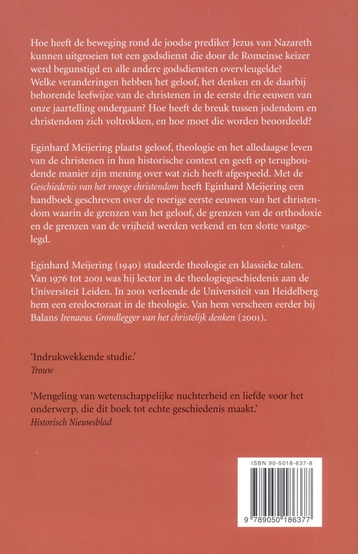 Achterkant van Geschiedenis van het vroege Christendom