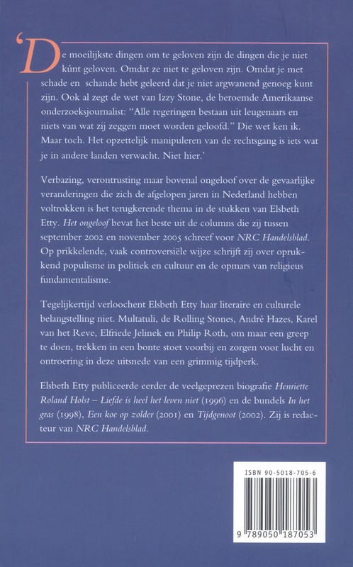 Achterkant van Het ongeloof