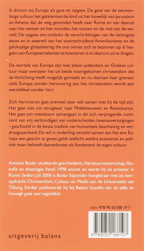 Achterkant van Ik droom mij Europa