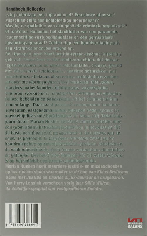 Achterkant van Handboek Holleeder