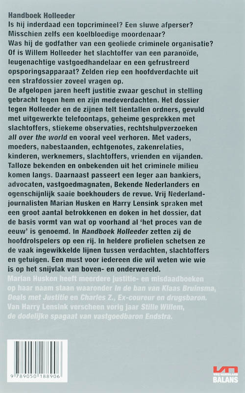 Achterkant van Handboek Holleeder