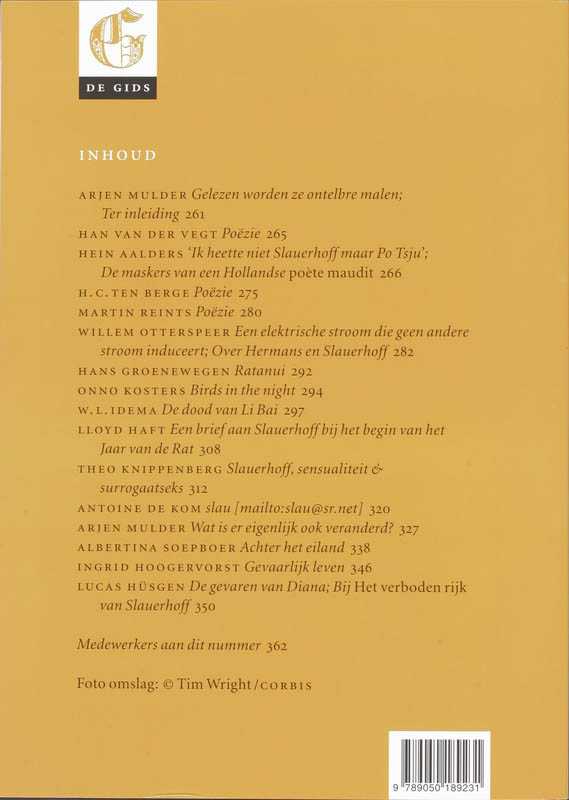 Achterkant van April 2008 Slauerhoff