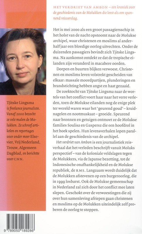 Achterkant van Het verdriet van Ambon