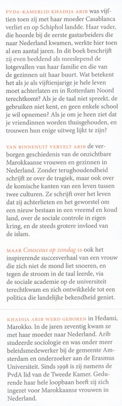 Achterkant van Couscous op zondag