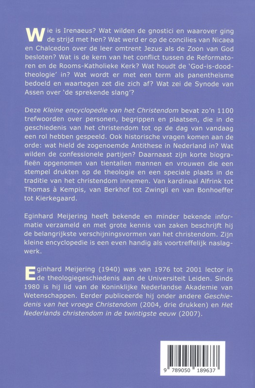 Achterkant van Kleine encyclopedie van het christendom