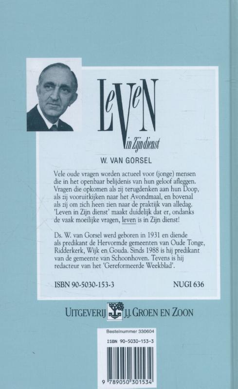 Achterkant van Leven in Zijn dienst