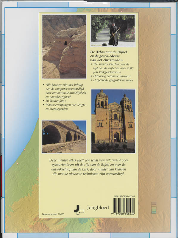 Achterkant van De atlas van de Bijbel en de geschiedenis van het christendom