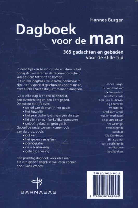 Achterkant van Dagboek voor de man