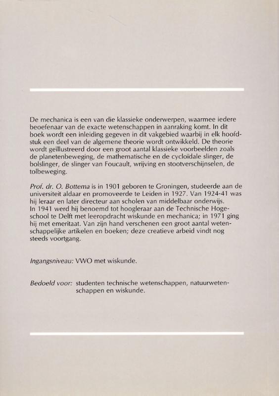 Achterkant van Theoretische mechanica