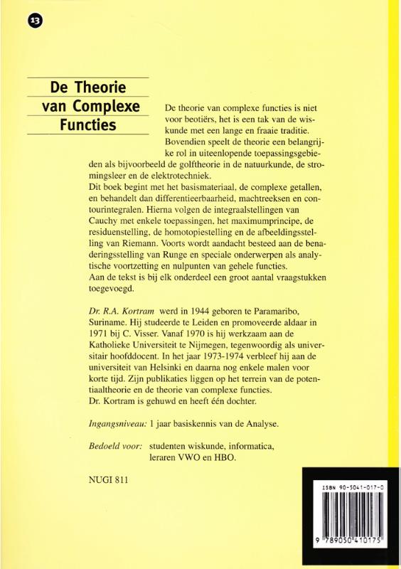 Achterkant van De theorie van complexe functies
