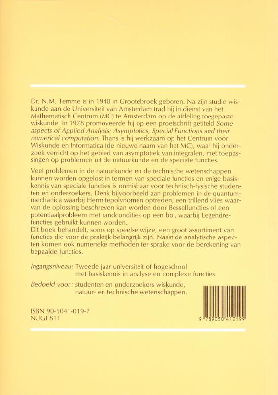 Achterkant van Speciale functies in de mathematische fysica