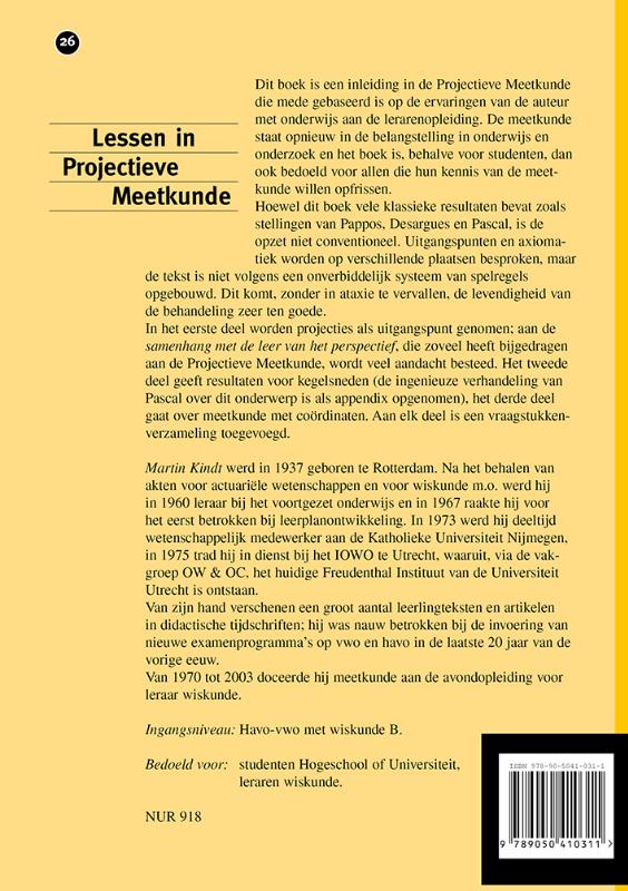 Achterkant van Lessen in projectieve meetkunde