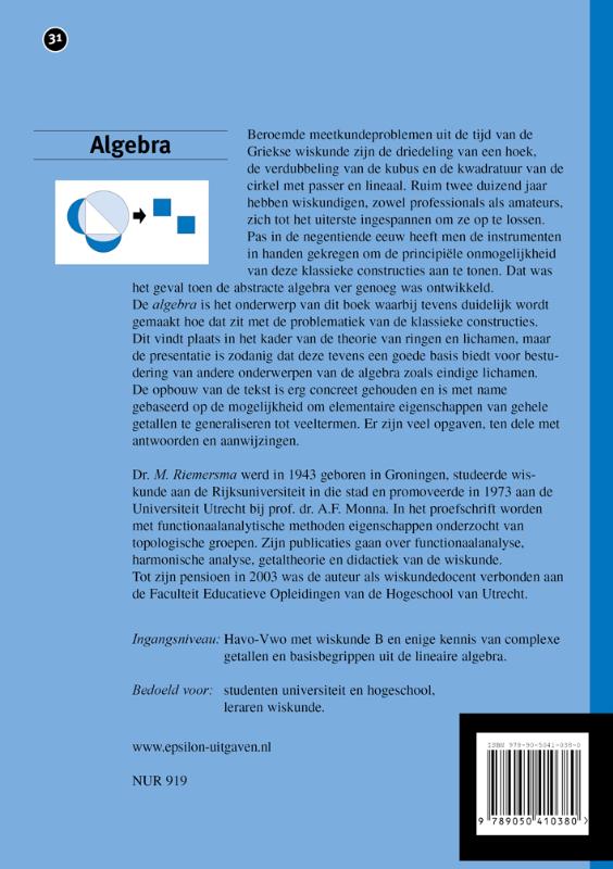Achterkant van Algebra