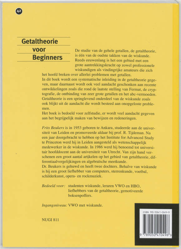 Achterkant van Getaltheorie voor beginners