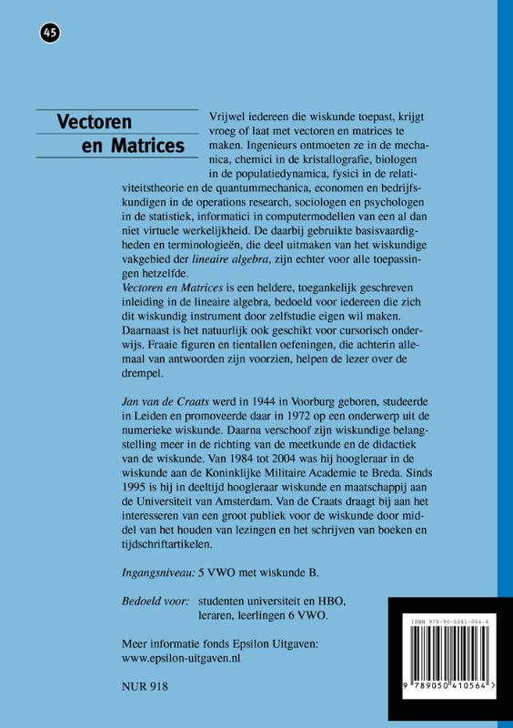 Achterkant van Vectoren en matrices