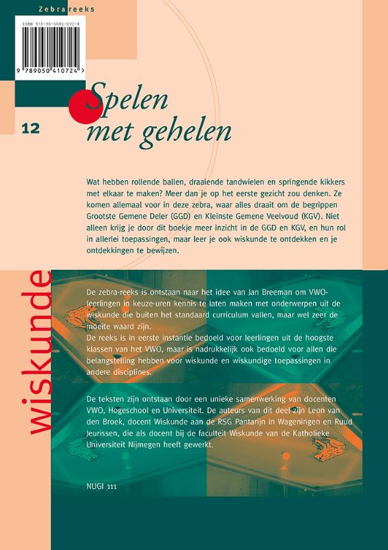 Achterkant van Spelen met gehelen