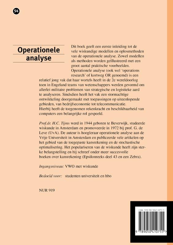 Achterkant van Operationele analyse