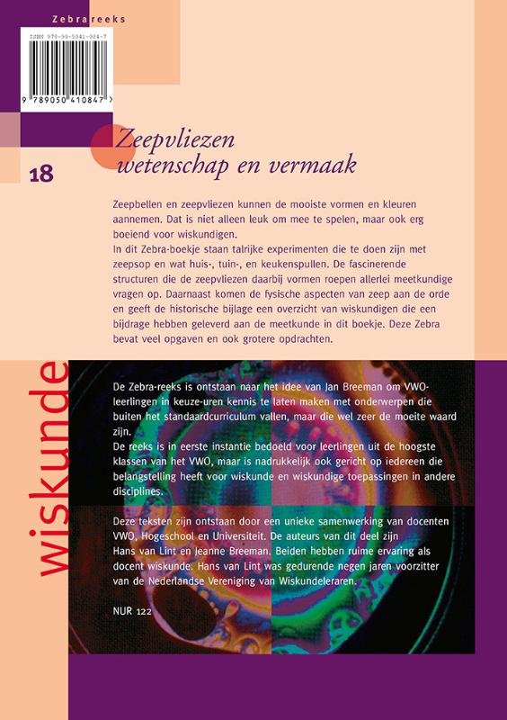 Achterkant van Zeepvliezen Wetenschap en vermaak