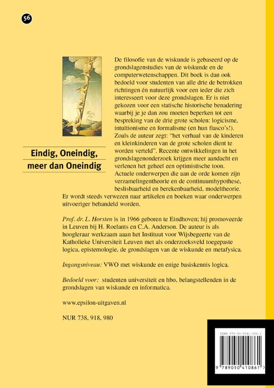 Achterkant van Eindig, Oneindig, meer dan Oneindig