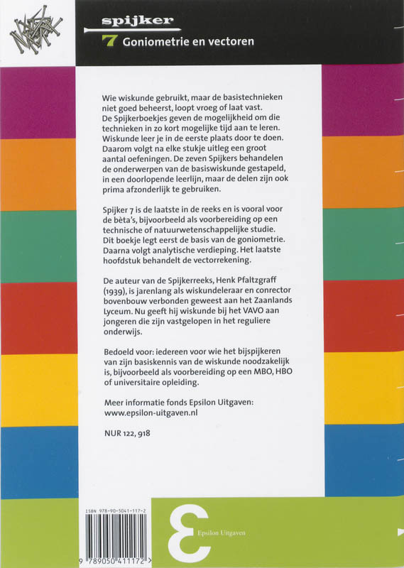 Achterkant van Goniometrie en vectoren