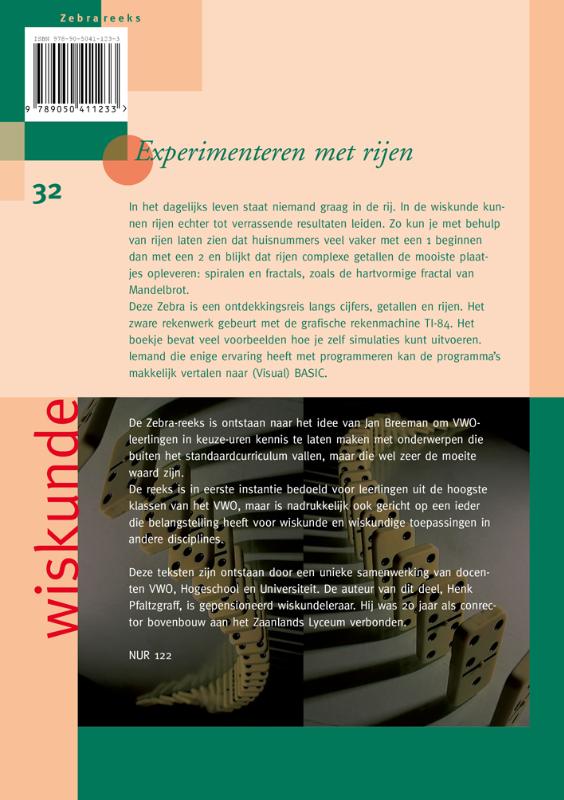Achterkant van Experimenteren met rijen