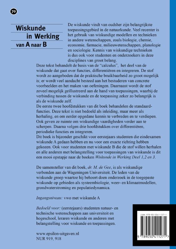 Achterkant van Wiskunde in werking